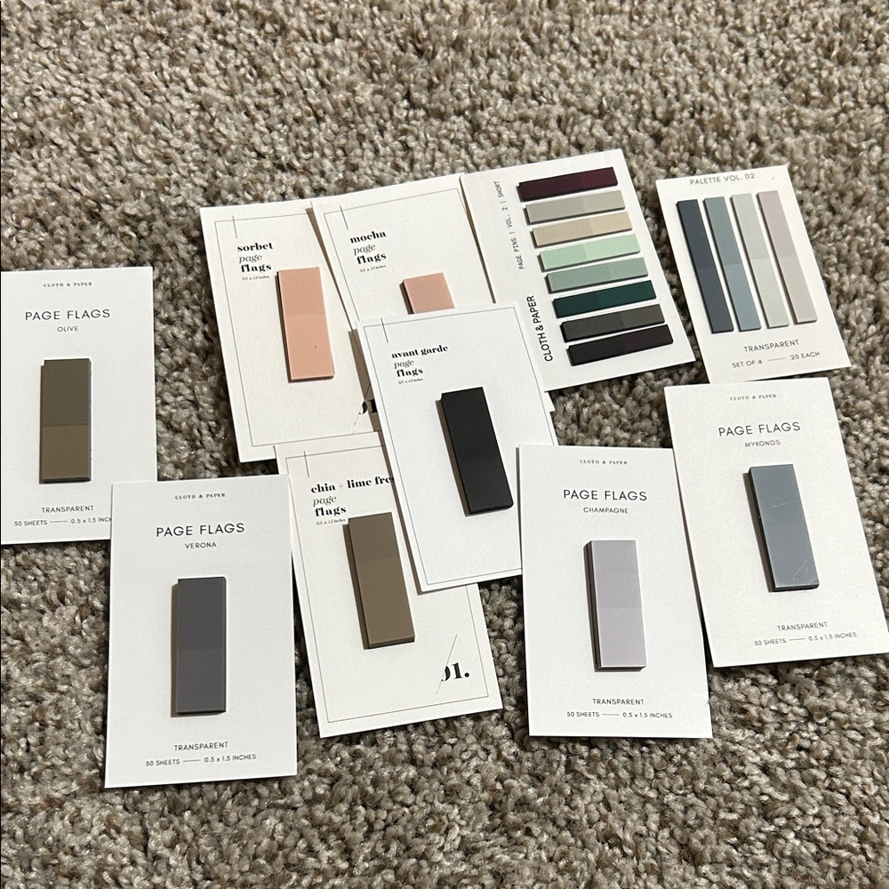 Minimalist Page Flags Set - Neutral Tones